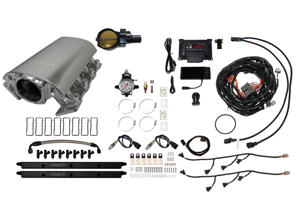 A complete car engine wiring harness kit with various connectors and components.