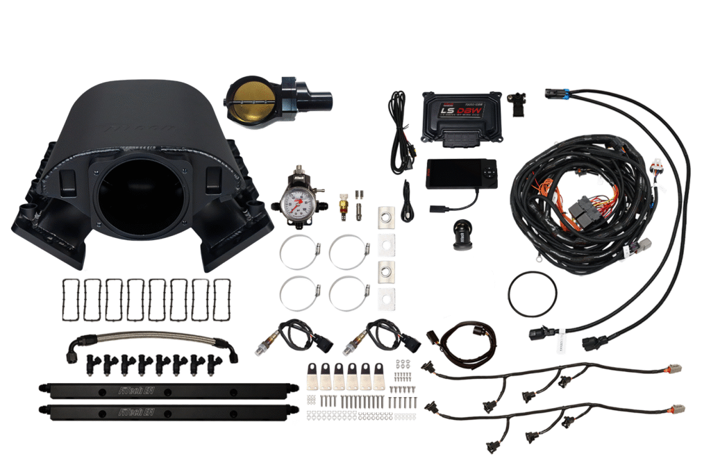 Complete vehicle backup camera kit with all components and wiring.