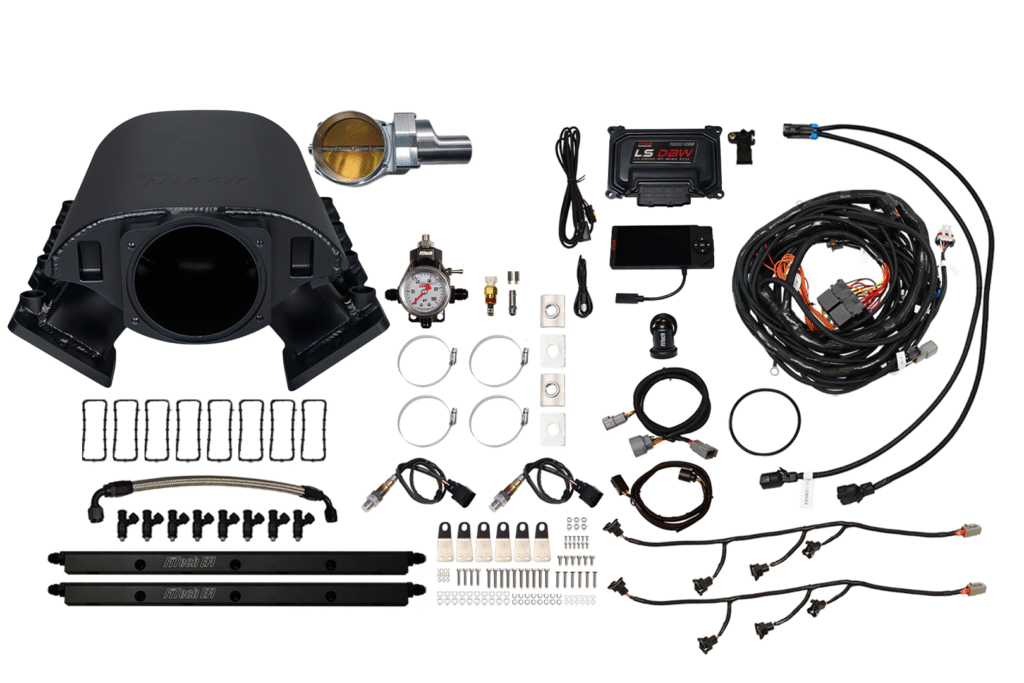 Complete diesel engine turbo kit with all components and wiring.