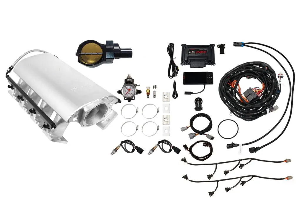 Security camera system with accessories and cables.