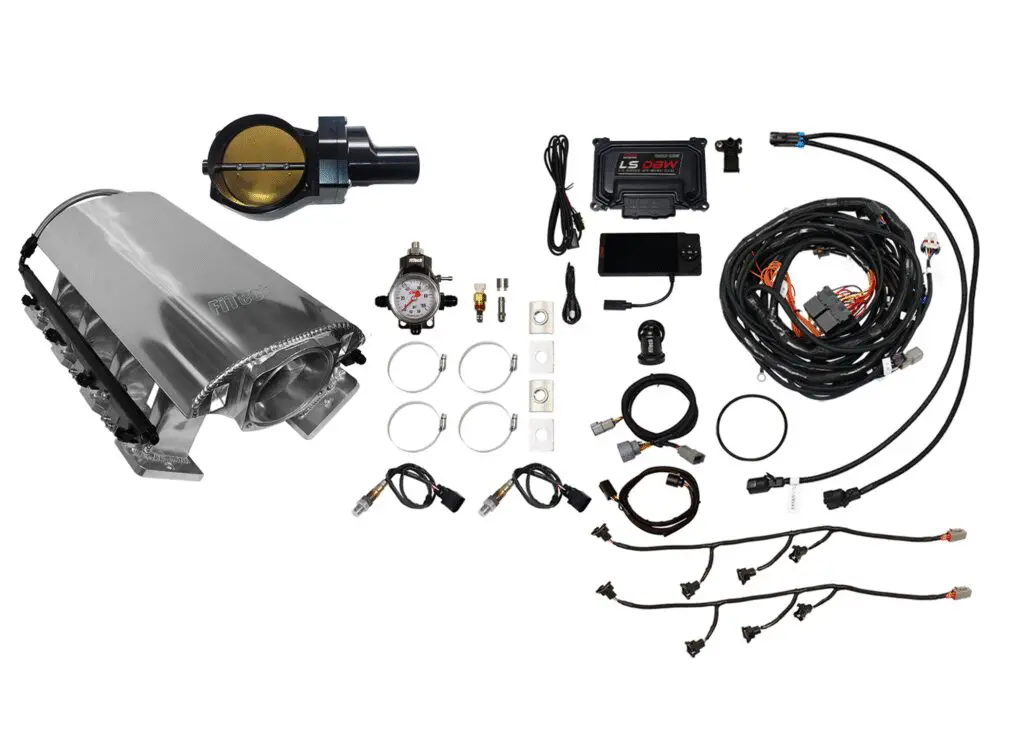 Electric bike conversion kit with motor and accessories.