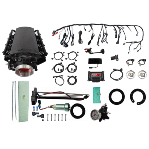 Complete automotive wiring harness kit with connectors and components.