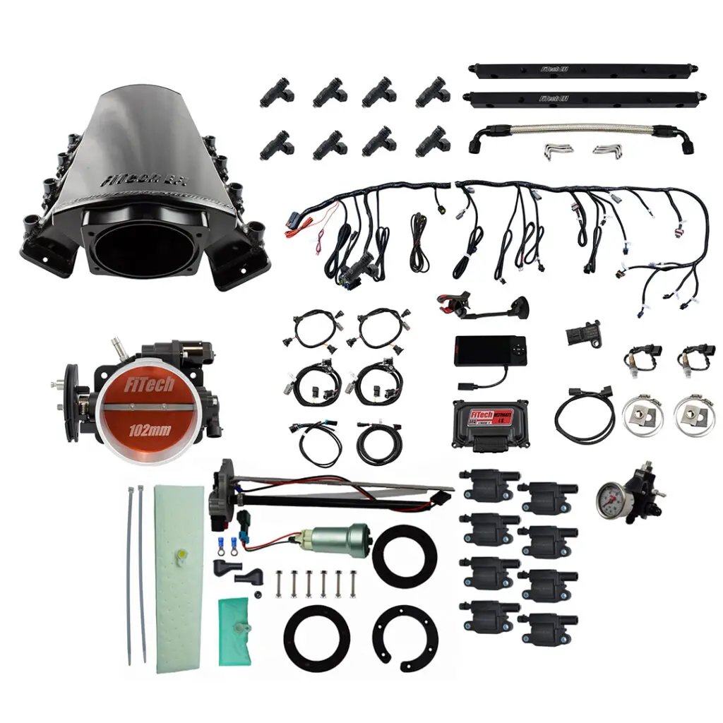 Comprehensive car alarm system kit with multiple components and accessories.