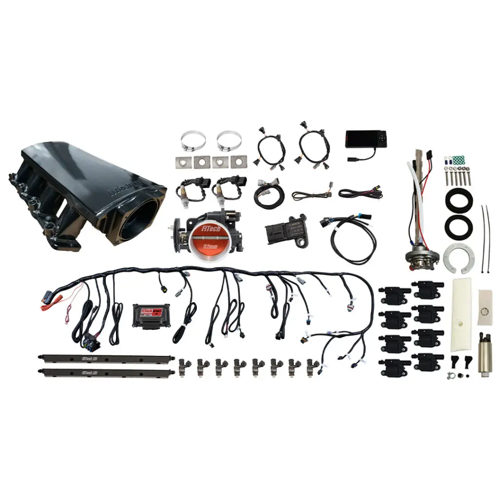 Complete vehicle wiring harness kit with connectors and cables.