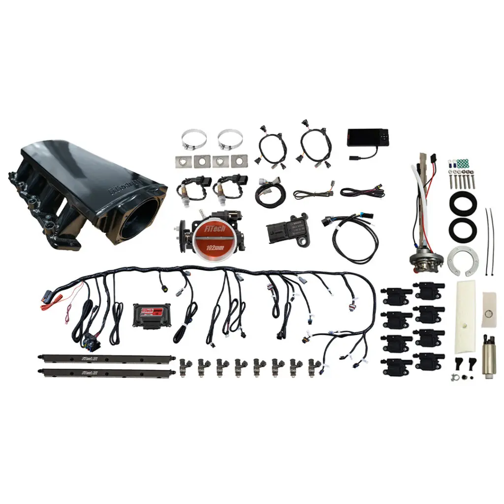 Complete car wiring harness kit with connectors and accessories.