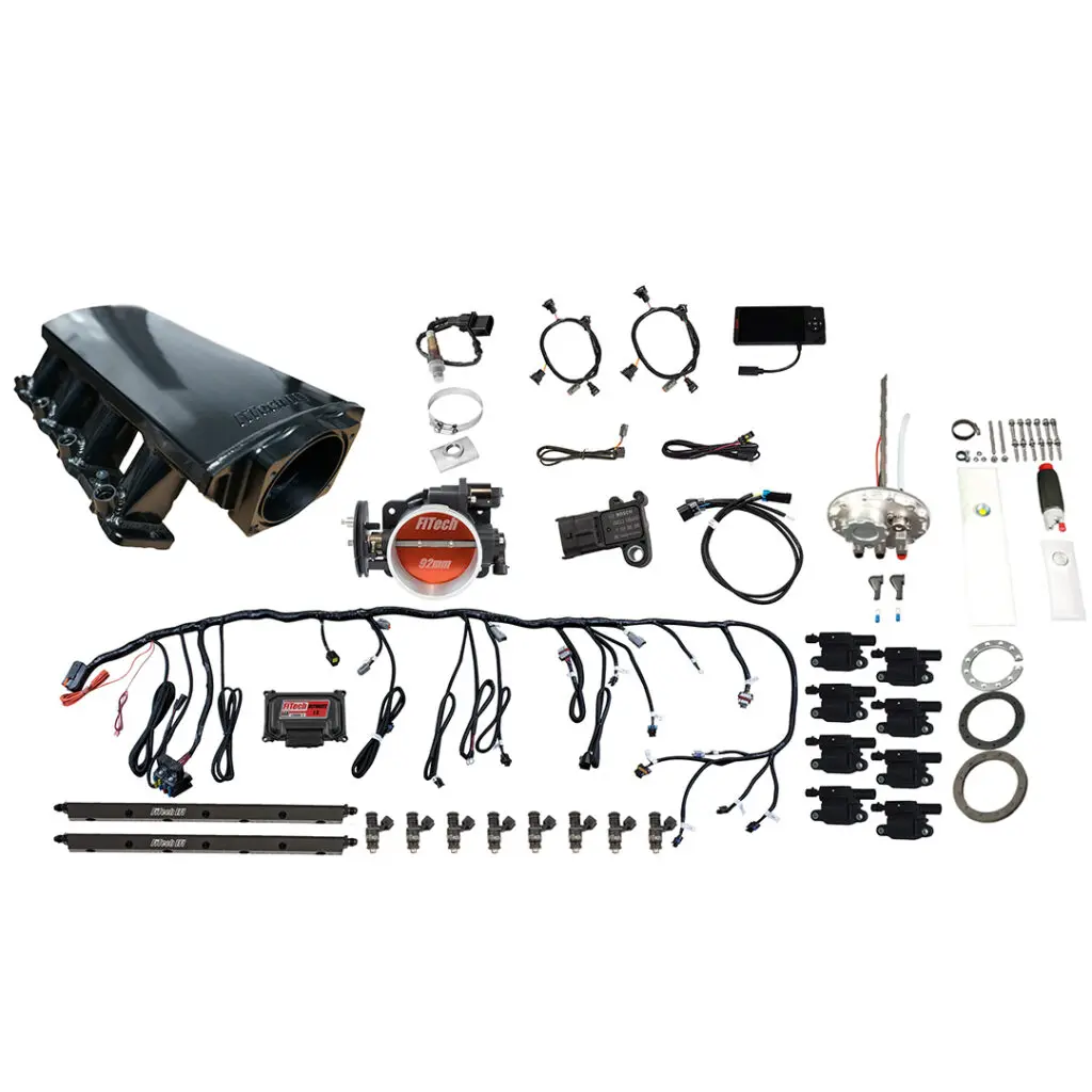 Complete car wiring harness kit with connectors and accessories.