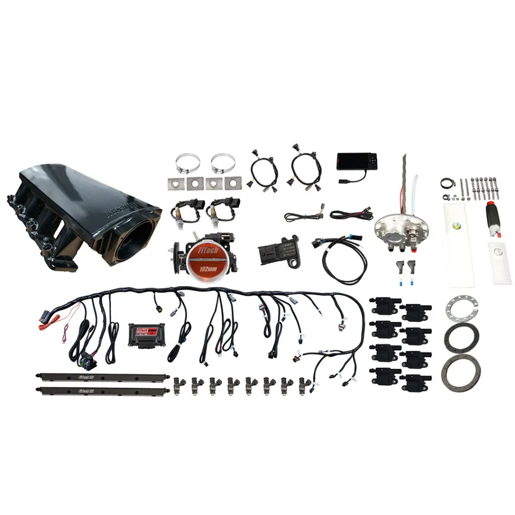 Comprehensive automotive wiring harness kit with connectors and tools.