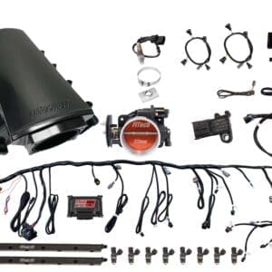 Car engine intake system kit components.