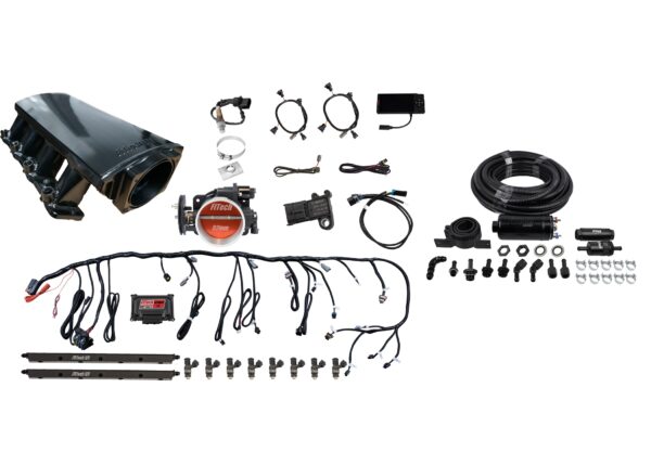 FiTech Fuel injection 71011 Ultimate LS 500 HP EFI System With Short LS3 Port Intake & Inline Fuel Pump Master Kit
