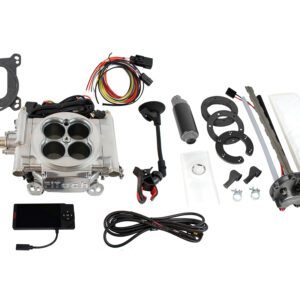 Go EFI 4 600 HP Bright Aluminum EFI System With Go Fuel 340 LPH In Tank Master Kit