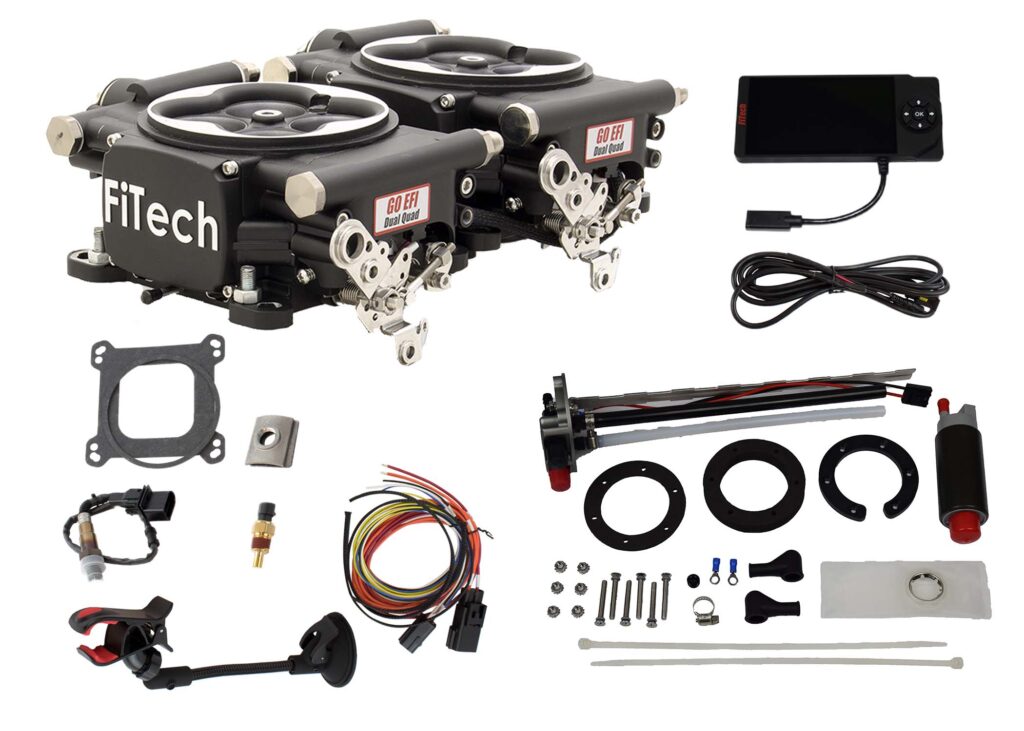 Go EFI 2x4/ 625 HP EFI Throttle Body System/ Matte Black Finish/ Timing Control/ 4150 Flange/ Self Learning/ Go Fuel Intank Module/ Universal Fit/ 340 LPH Pump