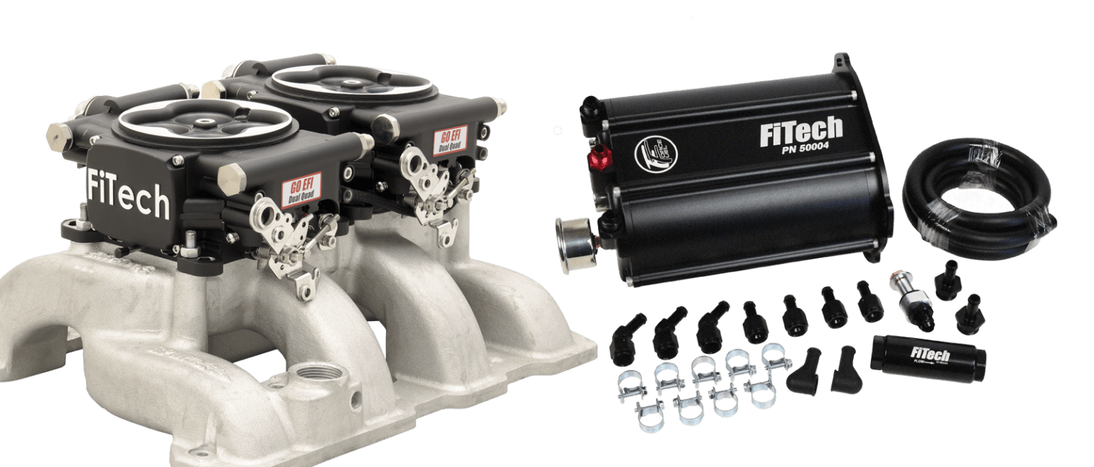 35262 Go EFI 2x4 System (Black Finish) Master Kit w/ Force Fuel, Fuel