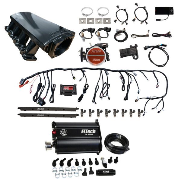 FiTech Fuel Injection 75214 Ultimate LS 750 HP EFI System With Short LS3 Port Intake, Transmission Control & Force Fuel Master Kit