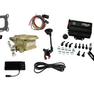 FiTech Fuel Injection Go EFI 2 Barrel 400 HP Classic Gold EFI System With Force Fuel Mini Delivery Master Kit 35591