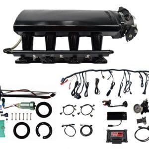 Ultimate LS 500 HP EFI System With Long Runner Cathedral Intake, In Tank 440 LPH Pump Module & Go Fuel Regulator Master Kit
