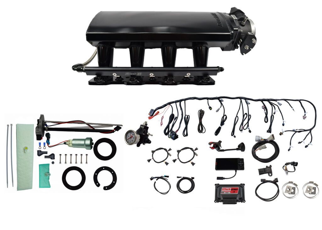 Ultimate LS 500 HP EFI System With Long Runner Cathedral Intake, Transmission Control, In Tank 440 LPH Pump Module & Go Fuel Regulator Master Kit