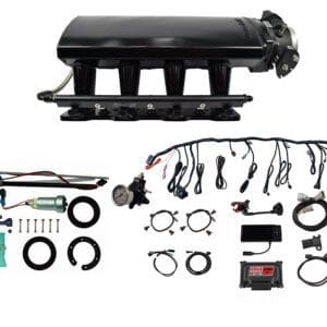 Ultimate LS 500 HP EFI System With Long Runner Cathedral Intake, Transmission Control, In Tank 440 LPH Pump Module & Go Fuel Regulator Master Kit