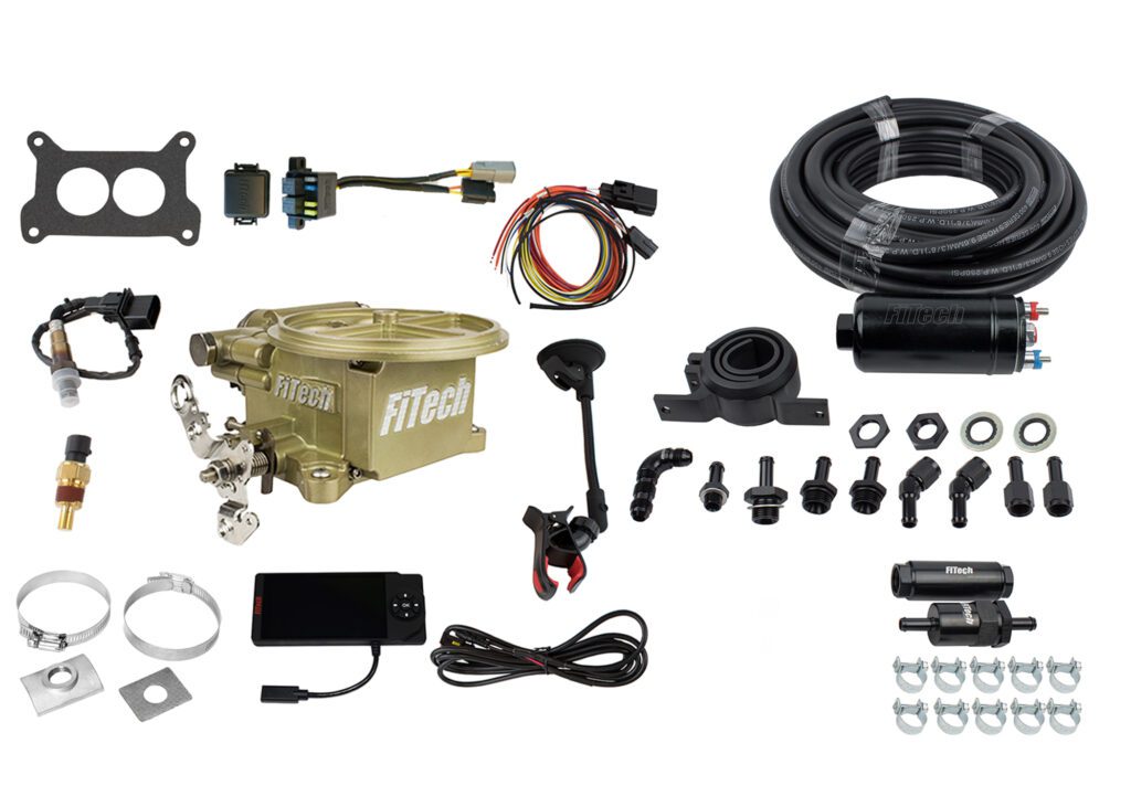 FiTech Fuel Injection 31091 Go EFI 2 Barrel 400 HP Classic Gold EFI System With Inline Fuel Delivery Master Kit.png