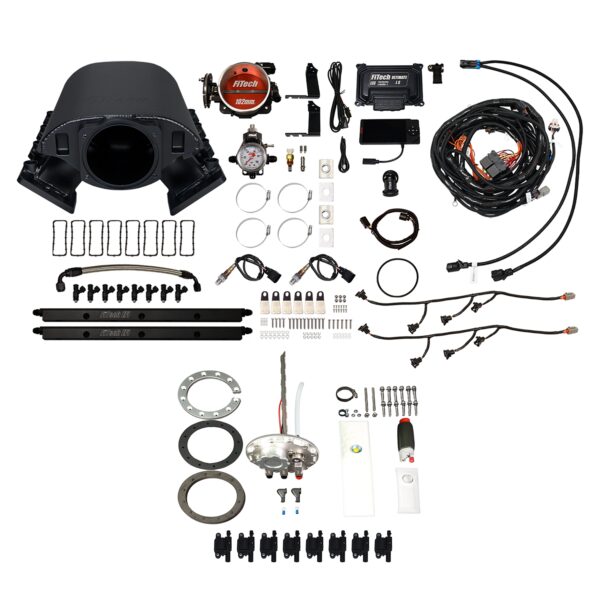 <span style="color:#ED3237;">79890</span><br>Ultimate Rebel LS 750 HP EFI System With Short Cathedral Intake, Go Fuel In-Tank 340 LPH Fuel Pump Returnless Module With 2 Inch Fill & Go Spark LS3 Style Coil With LED 8 Pack Master Kit