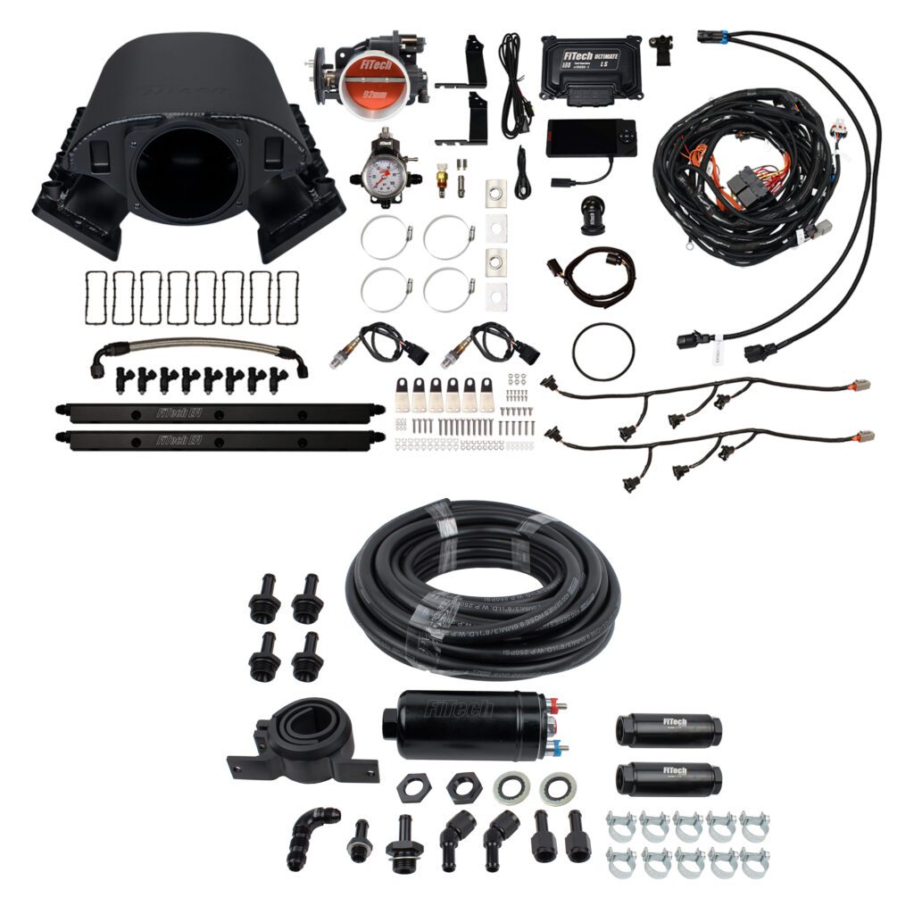 FiTech Fuel Injection 71088 Ultimate Rebel LS 500 HP EFI System With Short Cathedral Intake & Inline Fuel Pump Master Kit