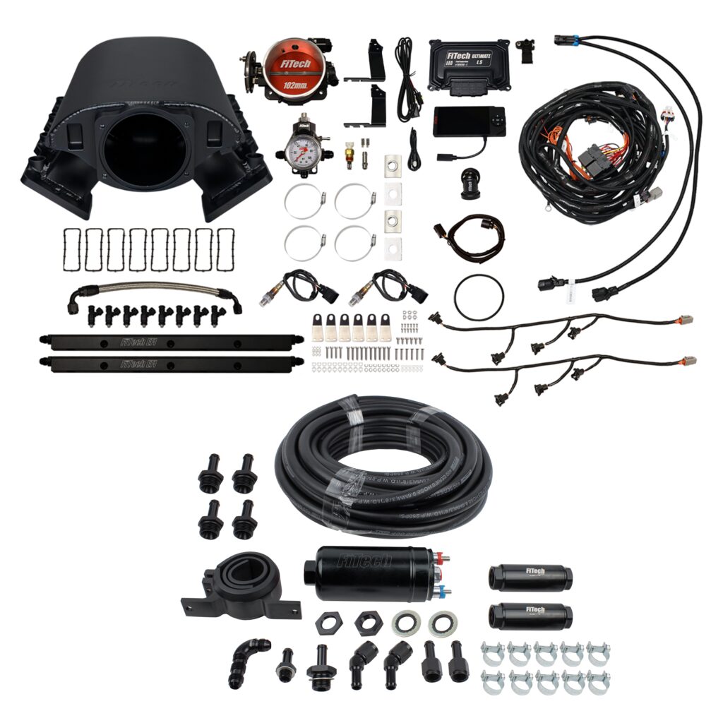 FiTech Fuel Injection 71090 Ultimate Rebel LS 750 HP EFI System With Short Cathedral Intake & Inline Fuel Pump Master Kit