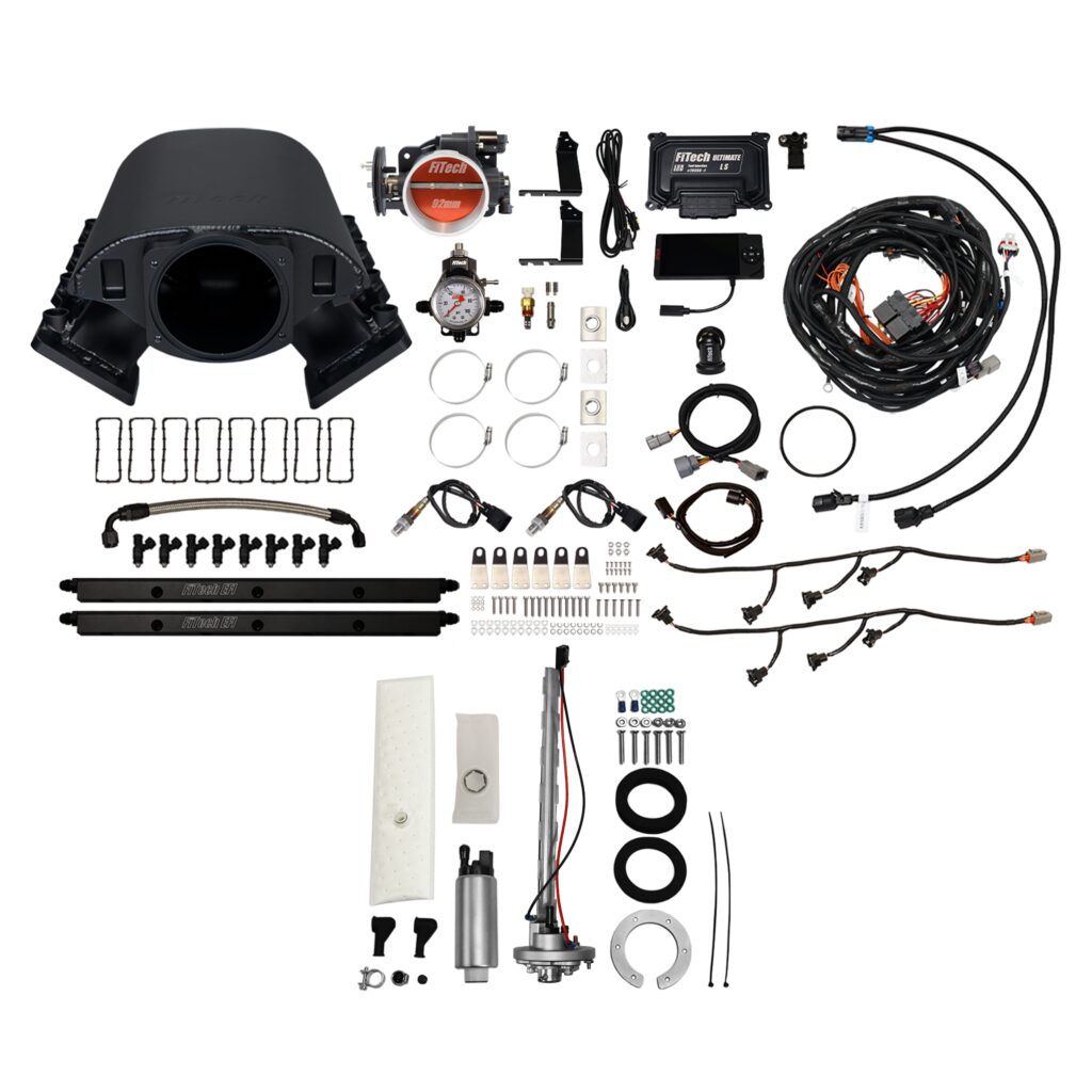 FiTech Fuel Injection 76689 Ultimate Rebel LS 500 HP EFI System With Short Cathedral Intake, Transmission Control & Go Fuel In-Tank Regulated Pump 340 LPH Master Kit
