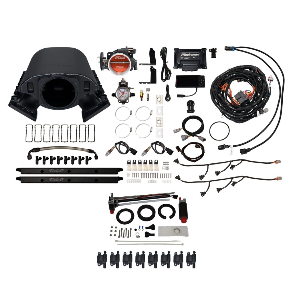 FiTech Fuel Injection 78689 Ultimate Rebel LS 500 HP EFI System With Short Cathedral Intake, Transmission Control, In Tank Pump Module, Go Fuel Regulator & LS3 Coil Pack Set