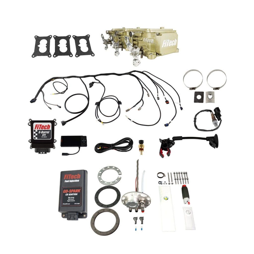 Electronic fuel injection system components and cables.