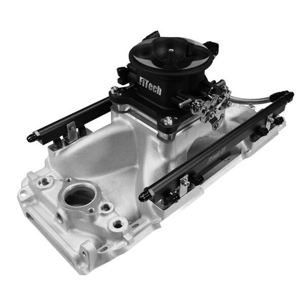 <span style="color:#ED3237;">30-10-411</span><br> Ultra Port, 1000 HP Chevy Big Block Rectangle Port EFI System, 4150 Flange, Uni Black Finish Throttle Body, 3-Bar TMAP