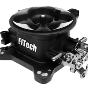 FiTech throttle body on white background.