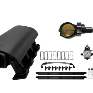 Car engine intake manifold kit components.