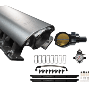Car engine intake manifold with accessories.