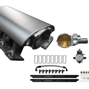 Car intake manifold assembly kit with components.