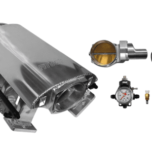 Car engine parts and accessories on display.