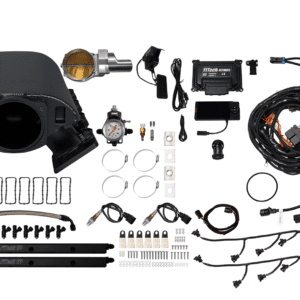 Car engine components and wiring kit layout.