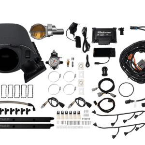 Car engine parts and accessories laid out.