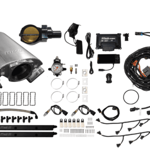 Car engine performance upgrade kit components.
