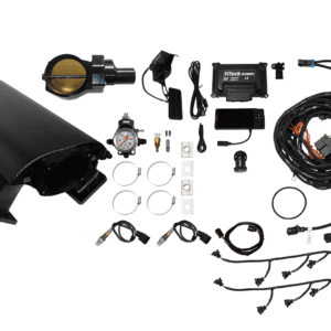 Automotive performance parts and wiring kit components.