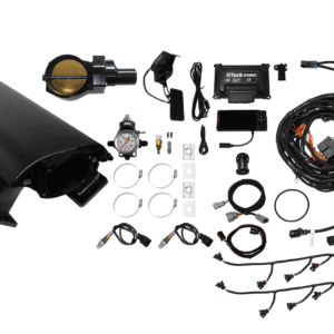 Car engine management system components and wires.