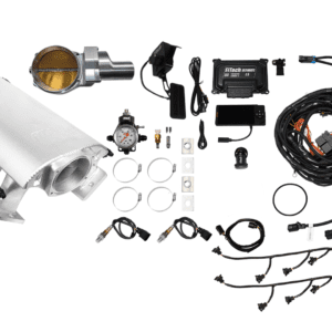 Car engine tuning kit with various components.