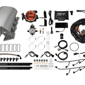 Complete fuel injection kit with wires, sensors, and connectors.