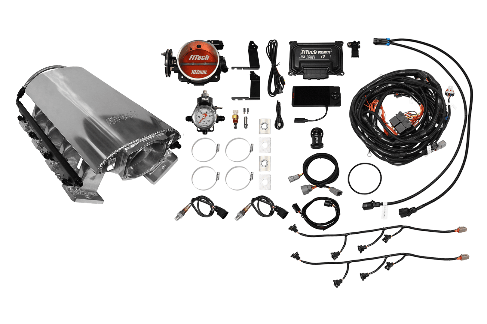 <span style="color:#ED3237;">73146</span><br> Rebel Brilliant Tall LS1, LS1 1000 HP EFI System/ Short Cathedral Intake/ Dual O2 Sensor/Cable Driven 102mm Throttle Body/ 80lb Injectors/ With Trans control
