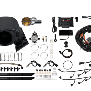 Complete vehicle turbocharger installation kit with all necessary components.
