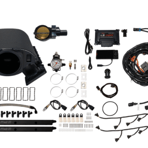 Complete vehicle air suspension kit with compressor and wiring.