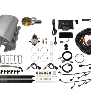 Complete vehicle LPG conversion kit with various components and wiring.
