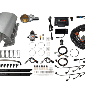 A comprehensive automotive LPG conversion kit with various components and wiring.