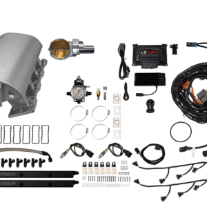 A comprehensive vehicle LPG conversion kit with various components and wiring.
