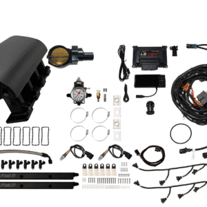 Complete car turbocharger kit with all necessary components and wiring.