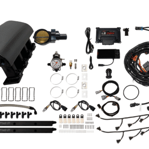 Complete automotive wiring and control kit with connectors and modules.