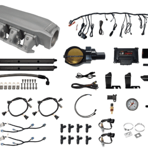 Various electronic components and wiring harnesses laid out on a white background.